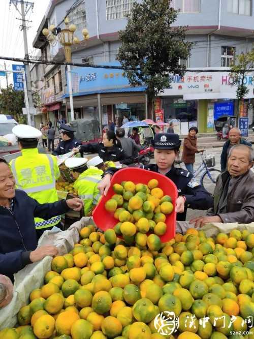 賣桔途中車壞了，一車桔子被撂馬路中央，民警趕忙幫轉(zhuǎn)移